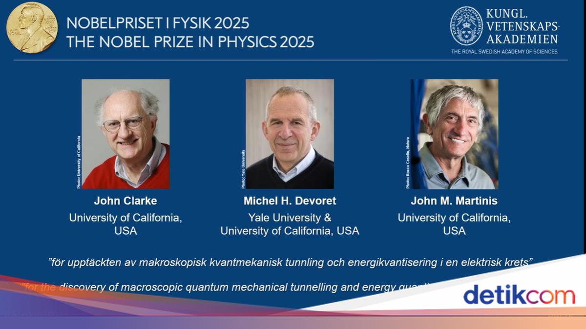 3 Ilmuwan Peraih Hadiah Nobel Fisika 2025, Dari Negara Mana Saja?