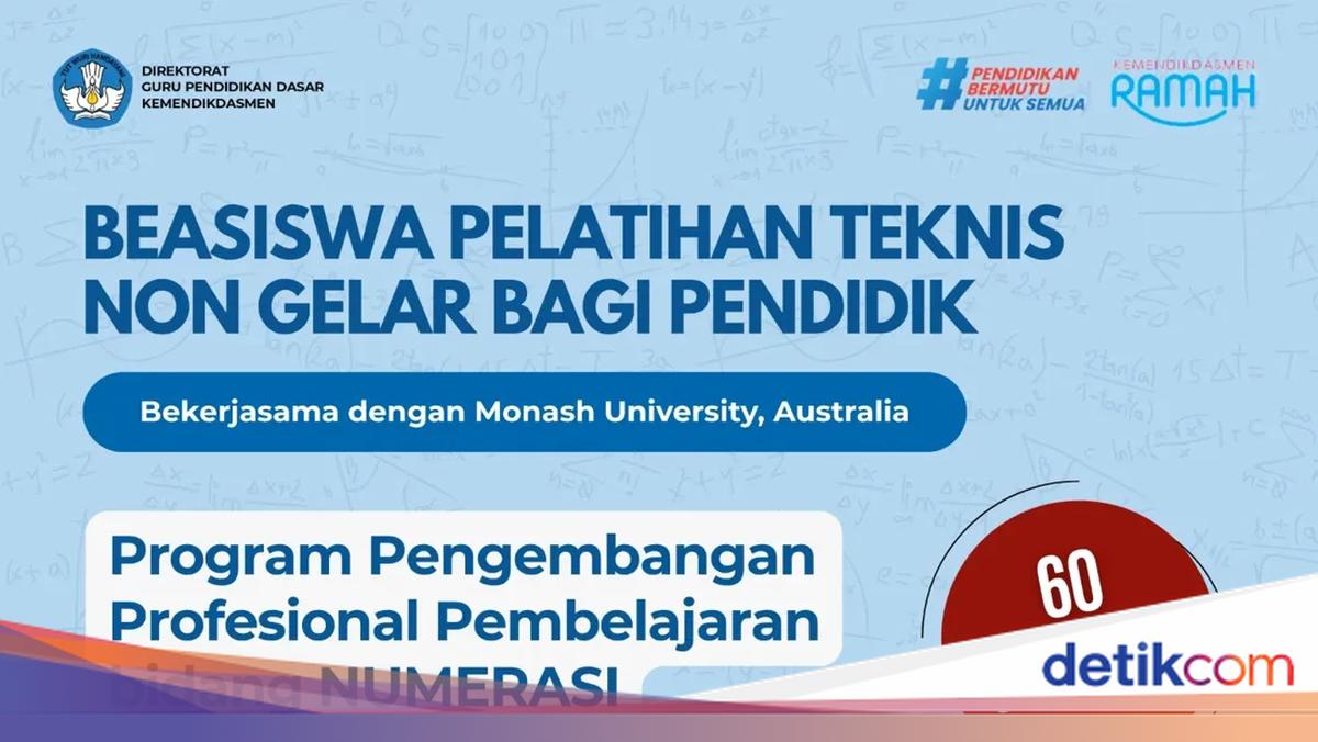 Beasiswa Pelatihan Teknis Bidang Numerasi untuk 60 Guru SD, Cek Infonya di Sini!