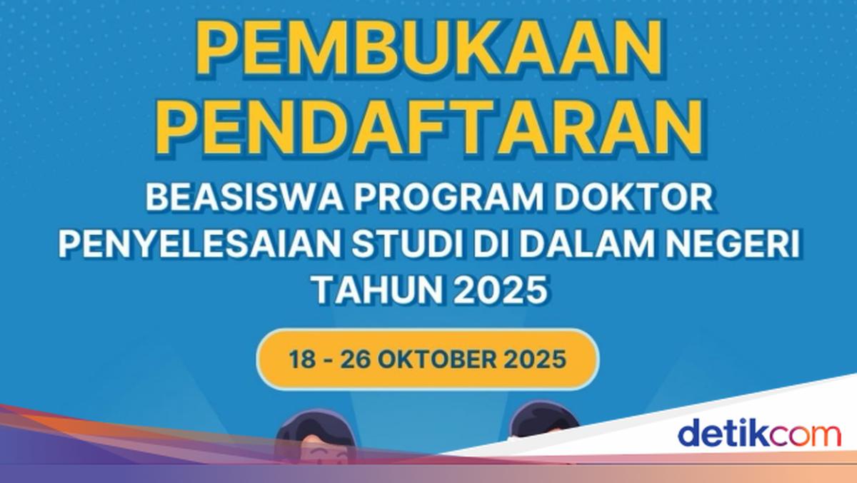 Pendaftaran Beasiswa Penyelesaian Studi Doktor Dalam Negeri 2025 Dibuka, Tertarik Mendaftar?